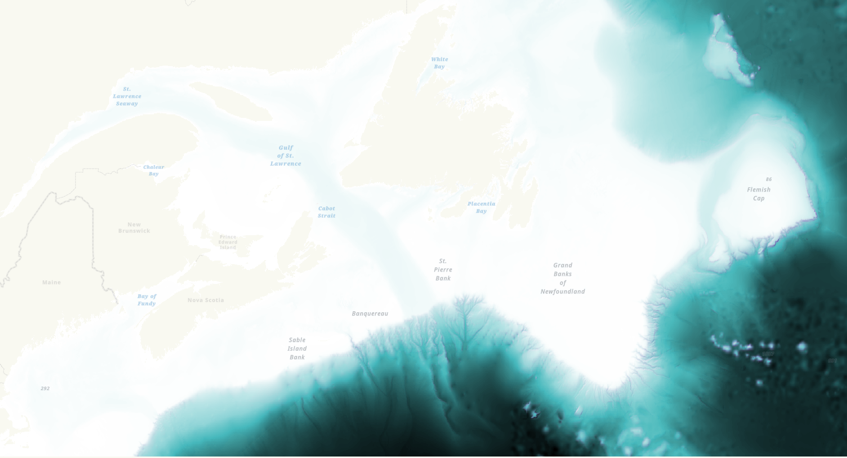 Bathymetry with muted colors