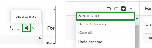 Save to map and save to layer options