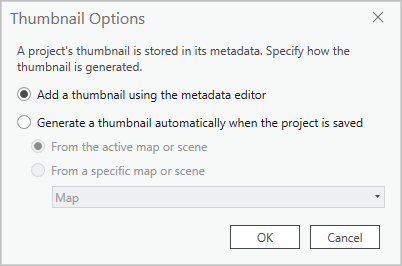 Thumbnail Options dialog box