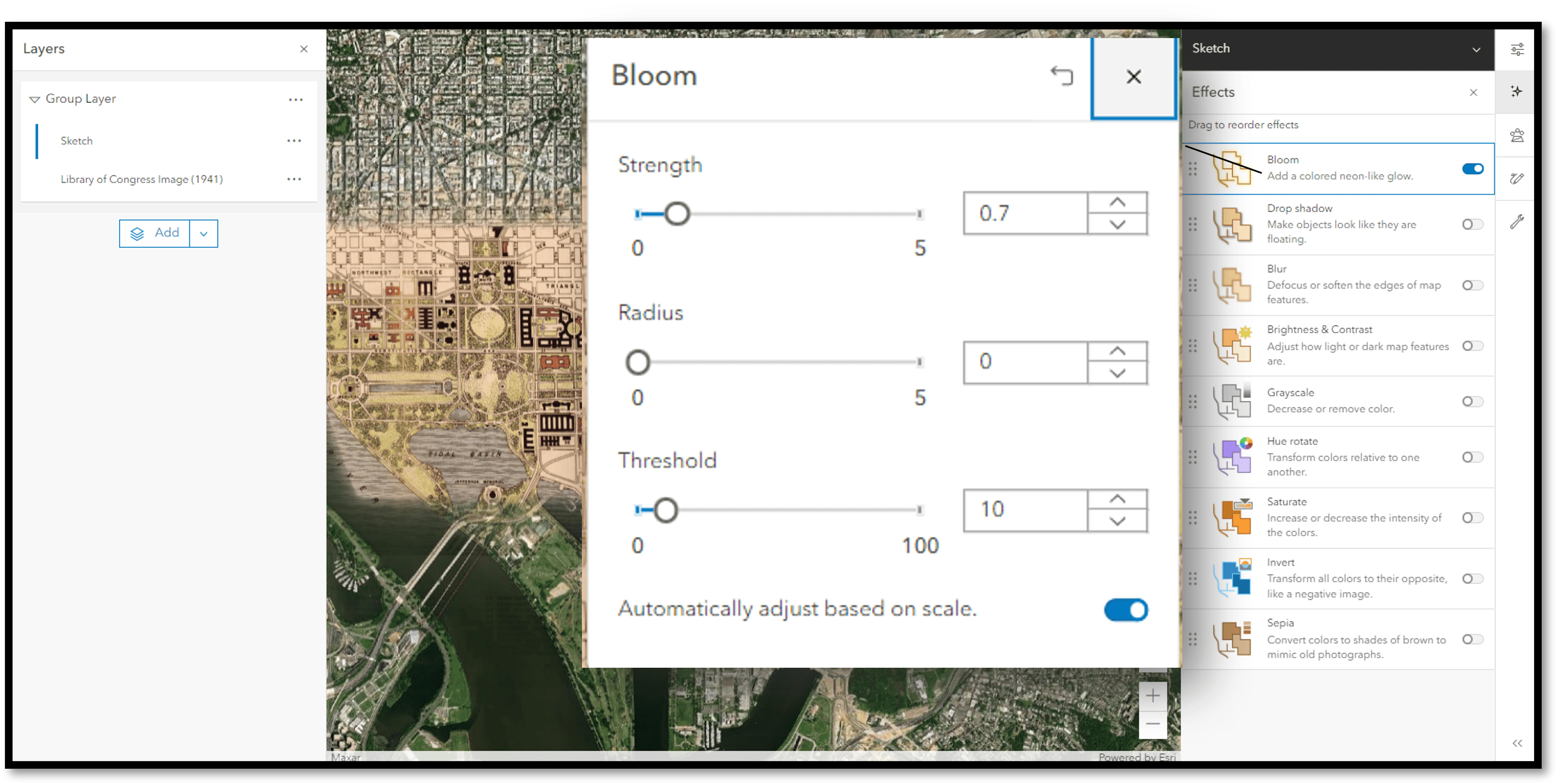 Bloom Effect settings