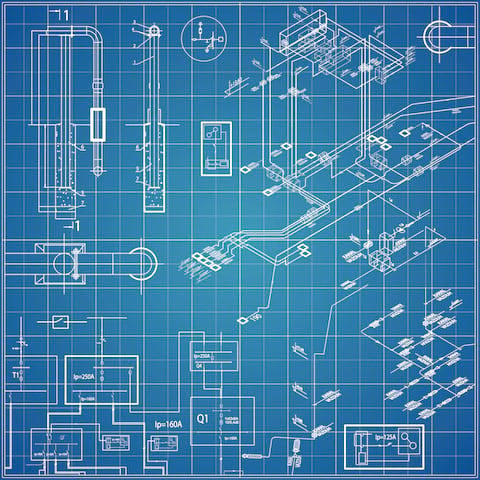 A generic blueprint schematic of some electrical components