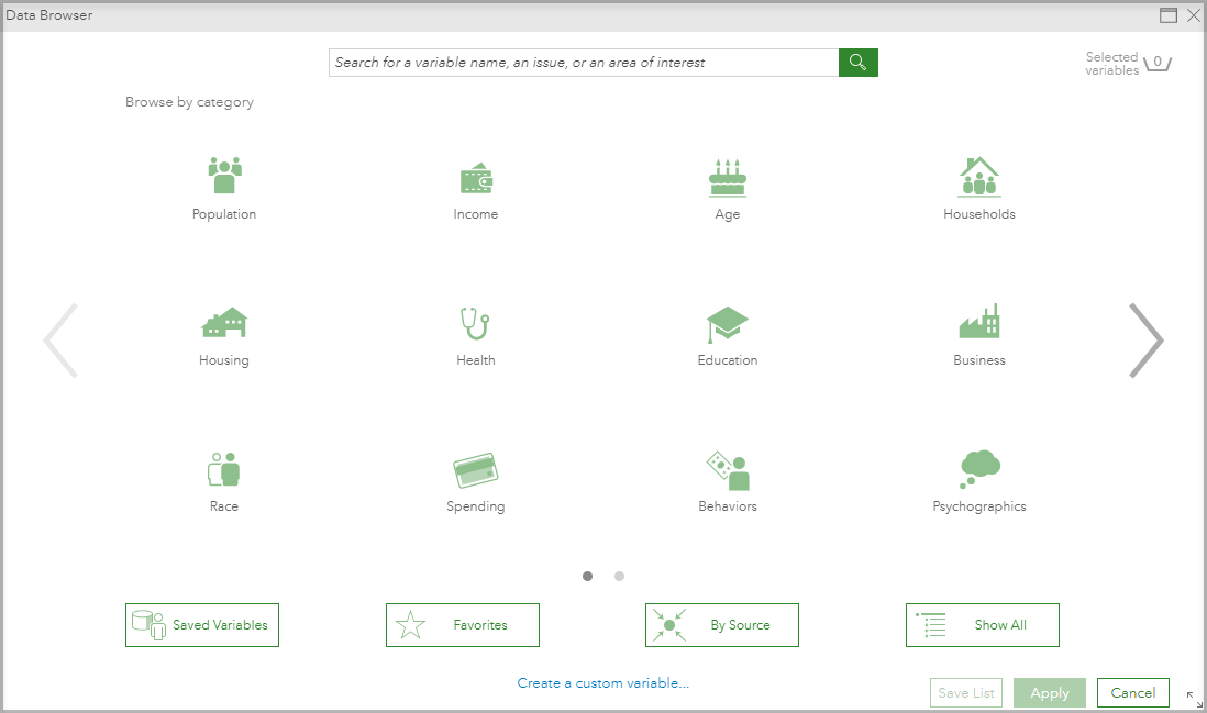 Data browser interface