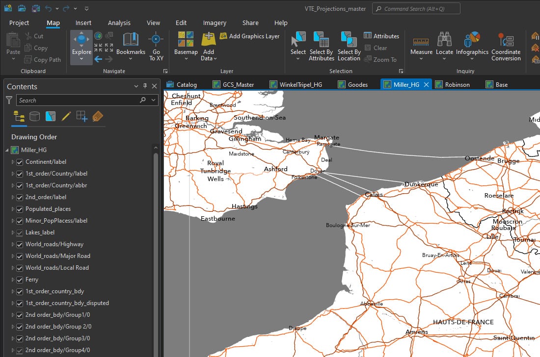 Section of the master ArcGIS Pro document Section of the master ArcGIS Pro document