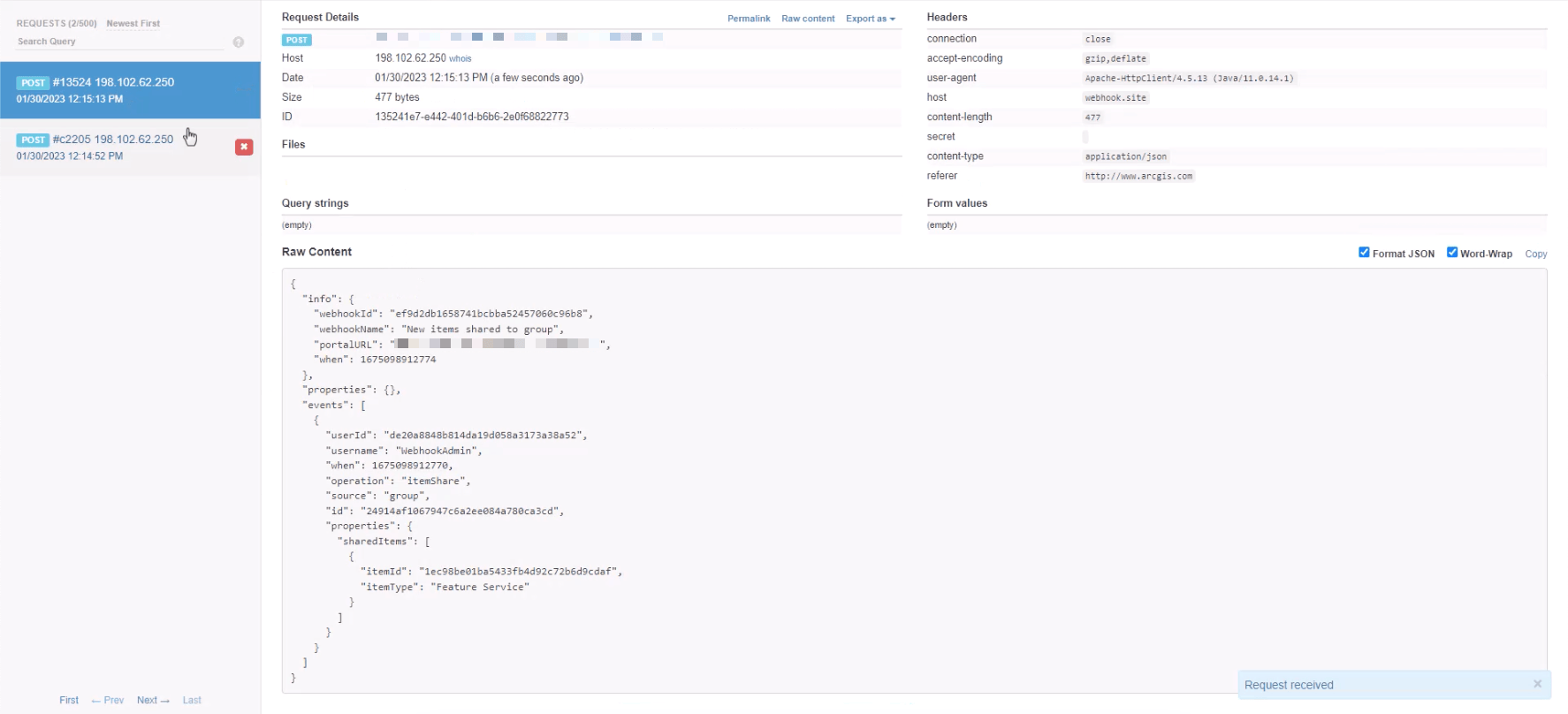 Service webhooks can now be configured for feature services and geoprocessing services, using the webhook receive of your choice.