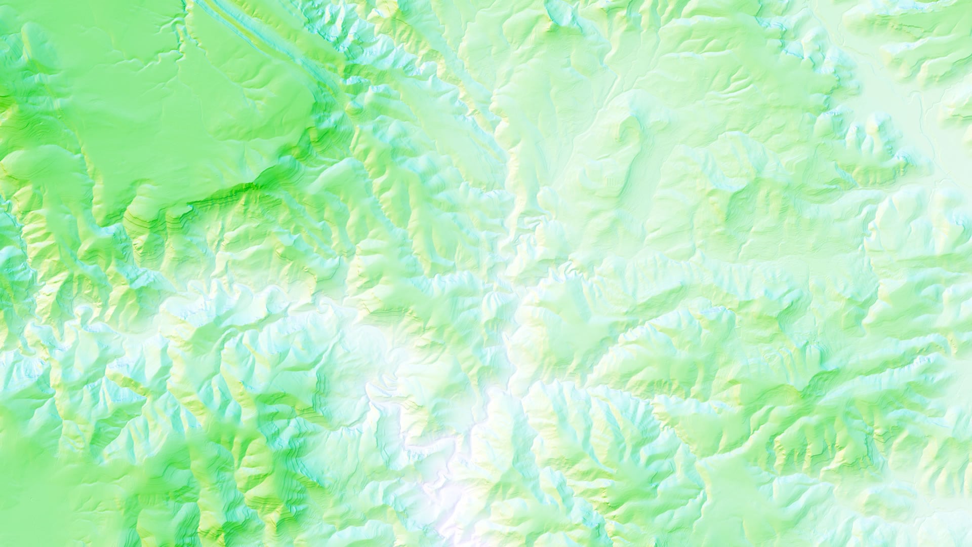 Multi-hue hillshade in greens