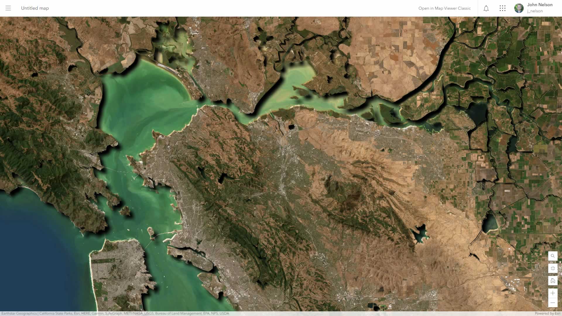 World Imagery basemap, after embossed land effect. World Imagery basemap, after embossed land effect.