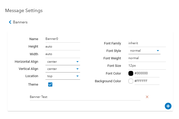 Banner settings Banner settings