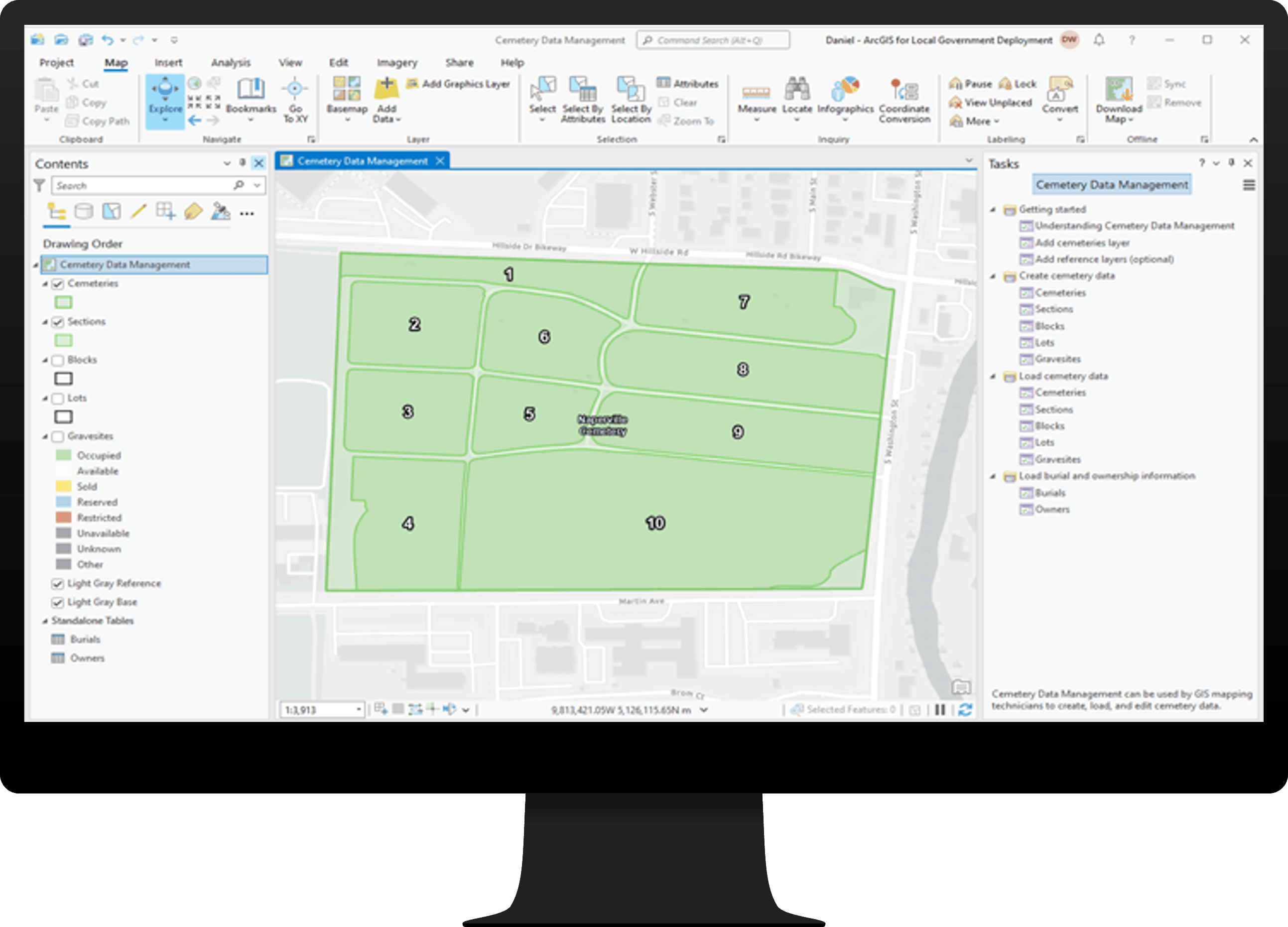 Cemetery Data Management ArcGIS Pro Project