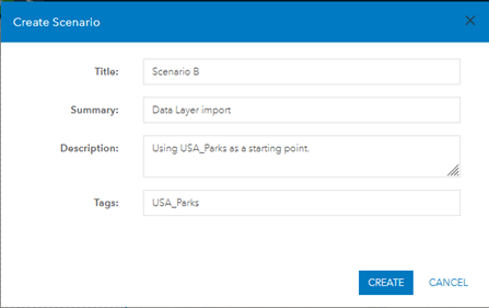 Create Scenario dialog box