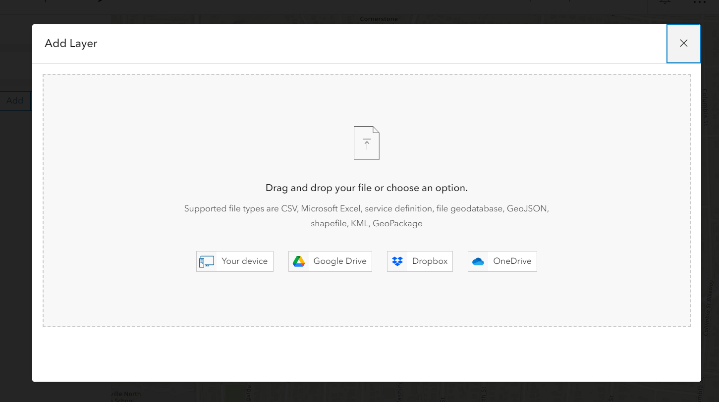 Drag & Drop files into the Map Viewer Drag & Drop files into the Map Viewer