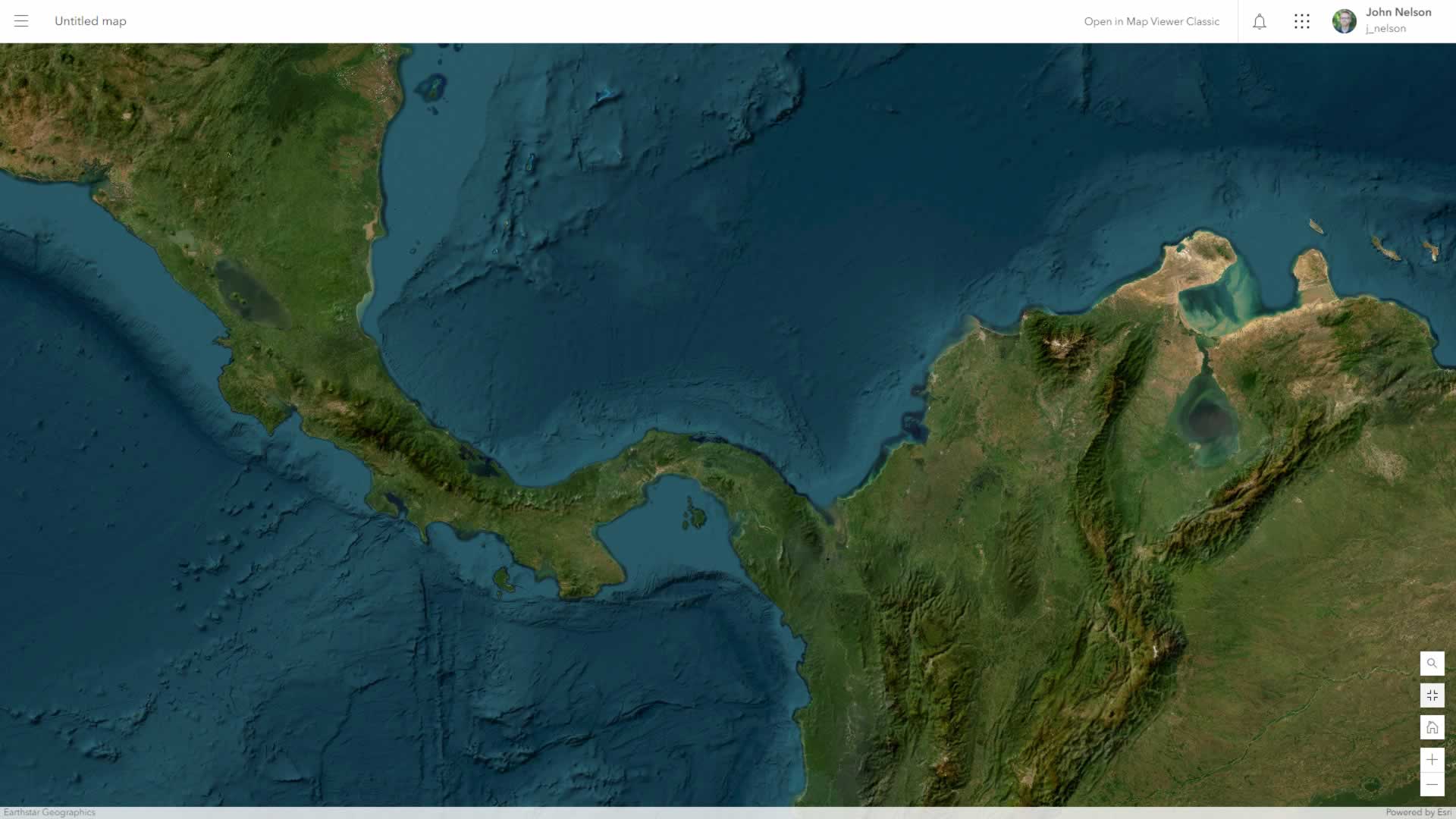 World Imagery basemap, before embossed land effect.