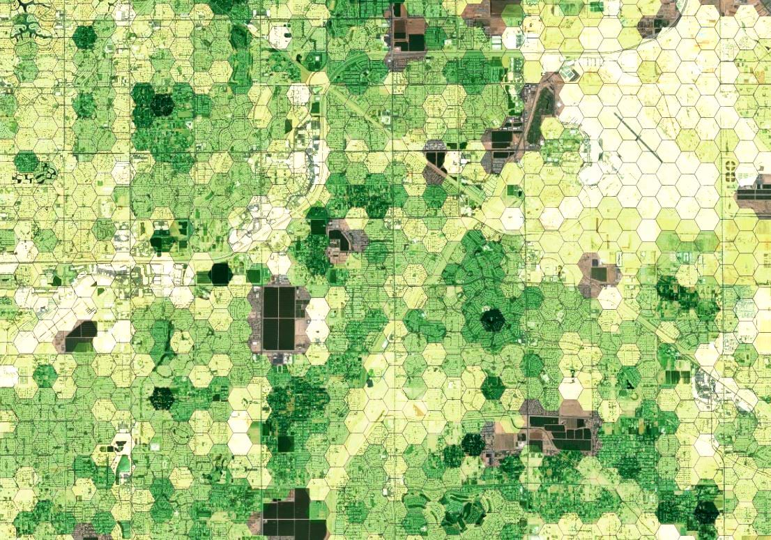 Image showing vegetation index hexgrid Image showing vegetation index hexgrid