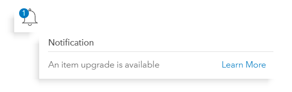 The notification bell with a notification indicating that an upgrade is available The notification bell with a notification indicating that an upgrade is available