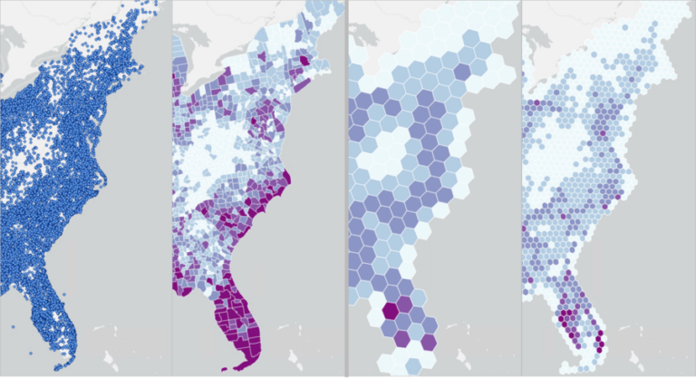 Summarization using counties vs H3 h3xagons Summarization using counties vs H3 h3xagons