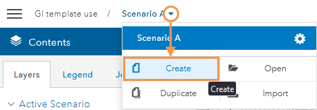 Scenario drop-down options