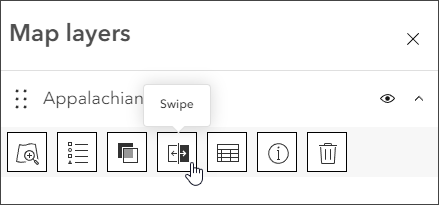 Atlas layer swipe tool