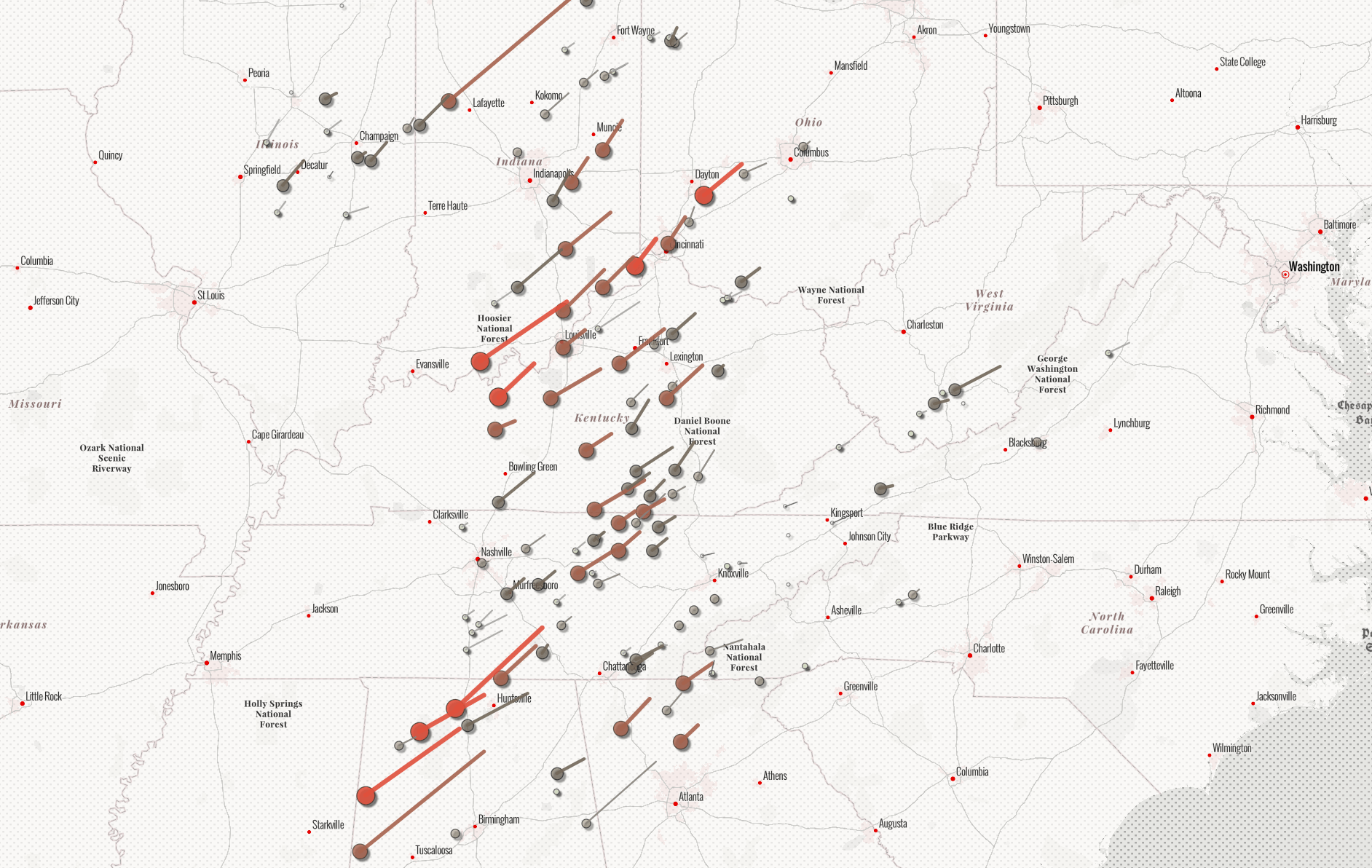 tornado outbreak map