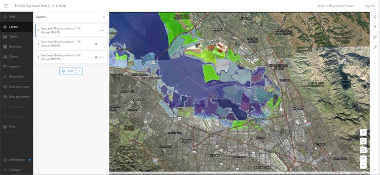 Sea level rise map Sea level rise map