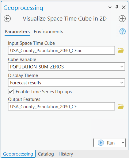 visualize space time cube in 2D