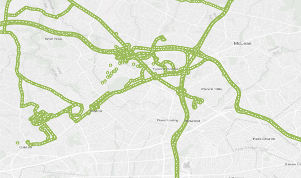 Movement data on a map Movement data on a map