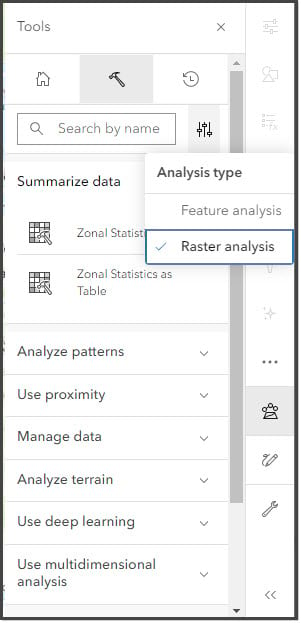 Raster analysis filtering
