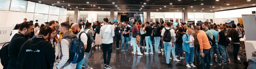 Photo of the venue's lobby during event registration