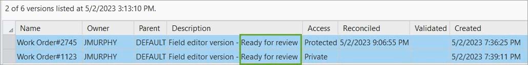 Versions ready to be reviewed Versions ready to be reviewed