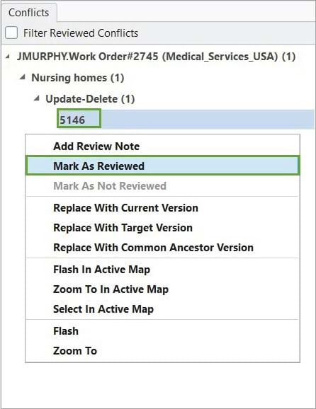 Mark conflict as reviewed