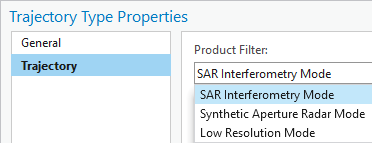 Product Filter options in Trajectory Types Properties page