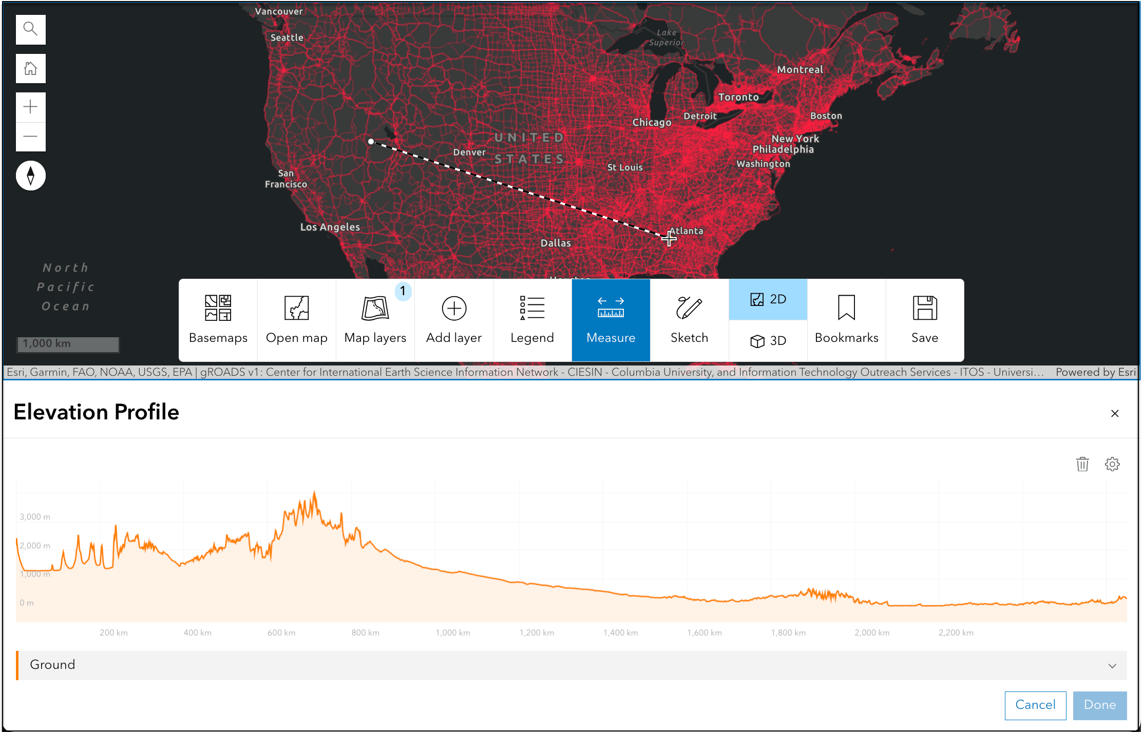 Image of elevation profile in Atlas