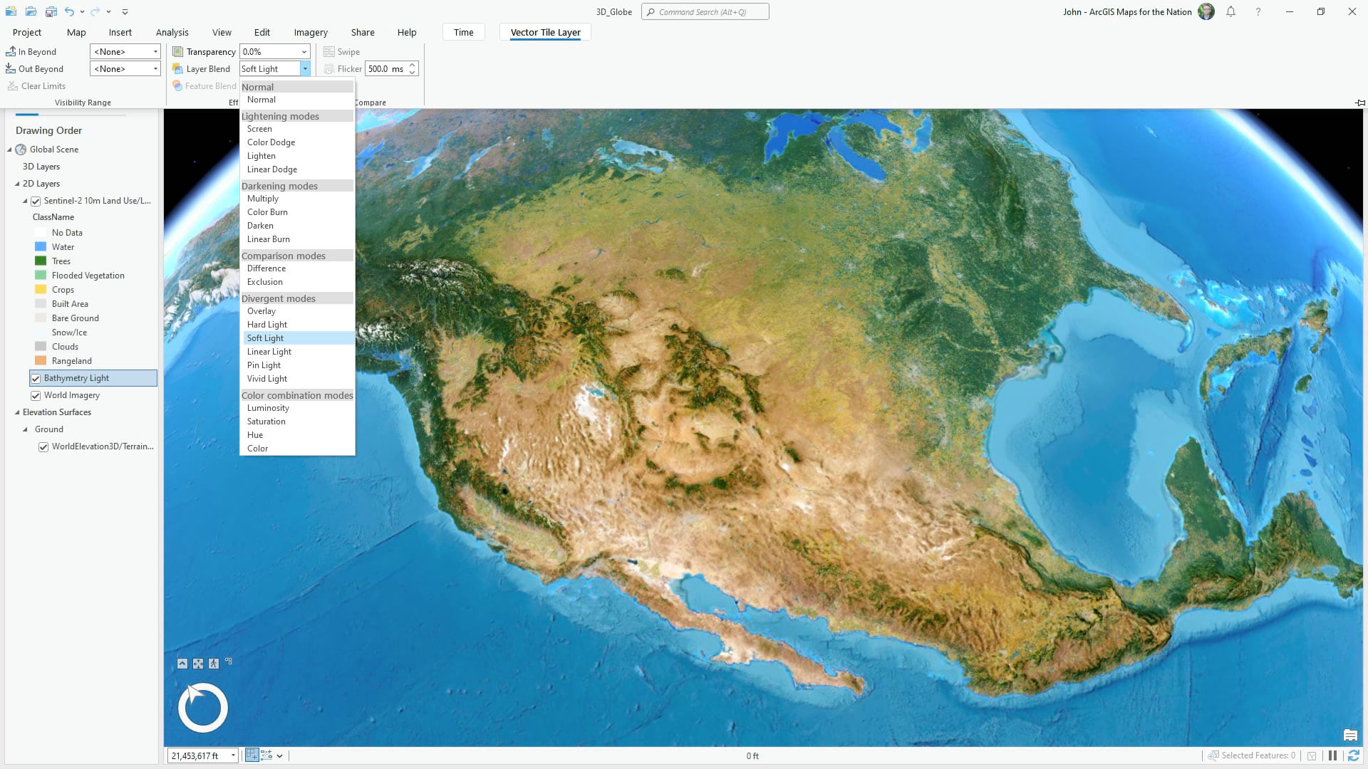 Creating a 3D globe in ArcGIS Pro: blended bathymetry