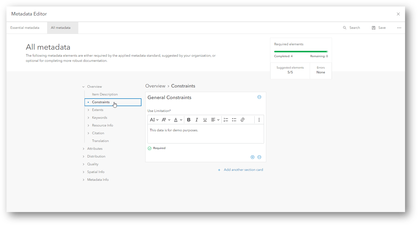 All metadata navigation