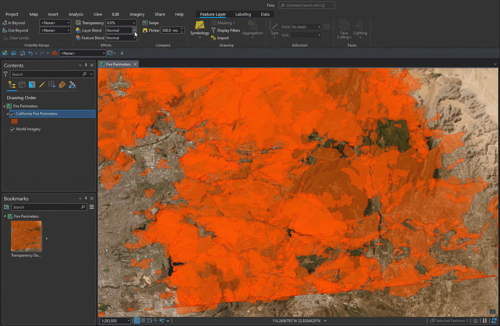 Demonstration showing the difference between the Color Burn and Overlay blend mode