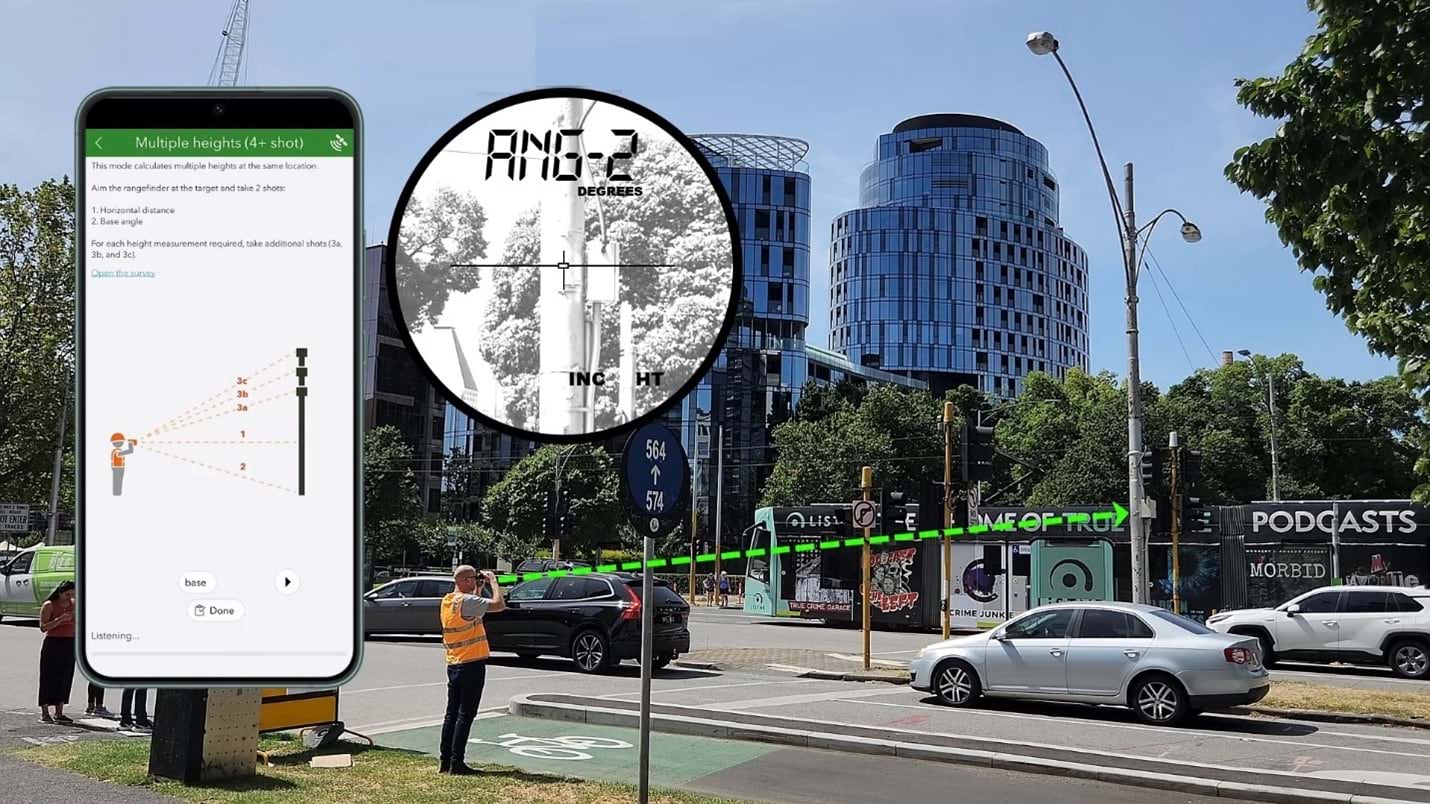 Field Worker uses Survey123 and a TruPulse laser rangefinder Field Worker uses Survey123 and a TruPulse laser rangefinder