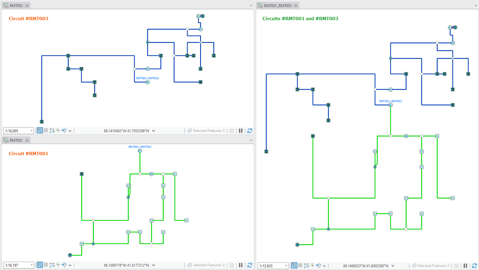 State of electric circuit diagram samples before a load balance operation
