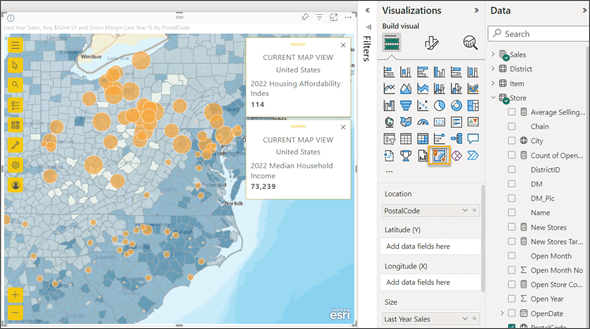 ArcGIS for Power BI user interface and tools