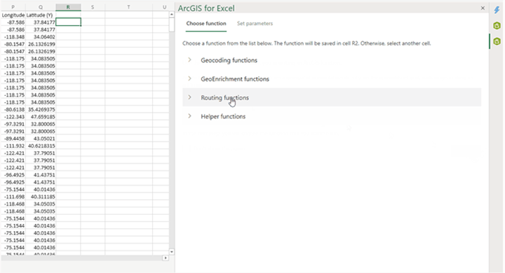 ArcGIS for Excel - Function Builder tool