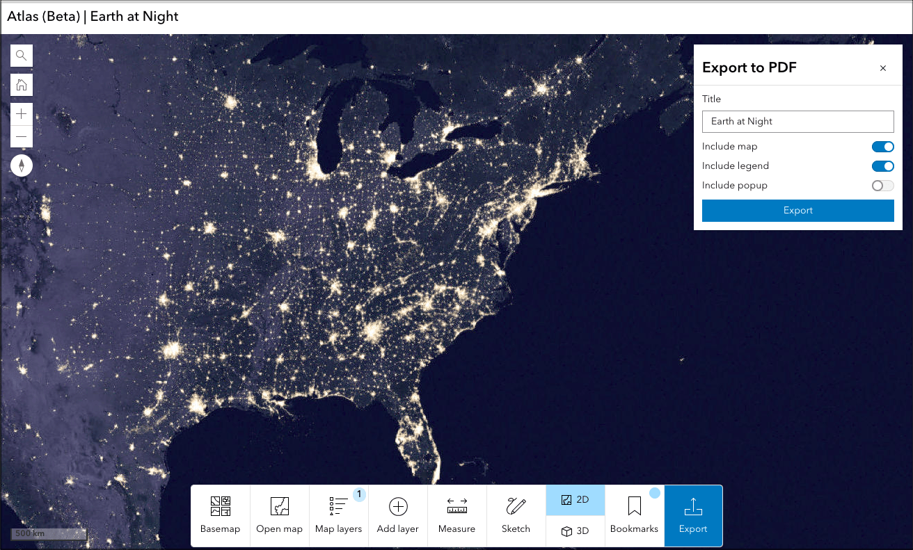 Image of export to PDF option in Atlas app Image of export to PDF option in Atlas app