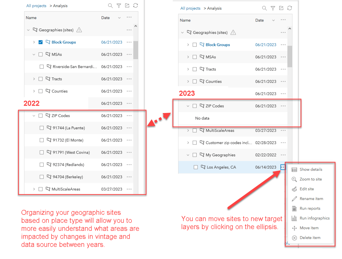 Better organize your geographies by type and usage. Better organize your geographies by type and usage.