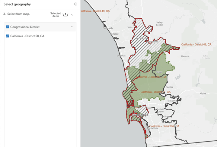 Both geographies on map