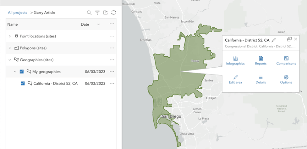 Congressional district in Esri 2022 data source