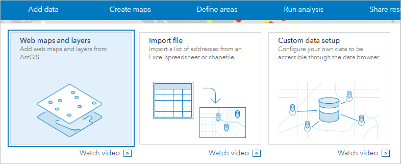 Web maps and layers option