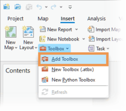 Add Toolbox from Insert tab