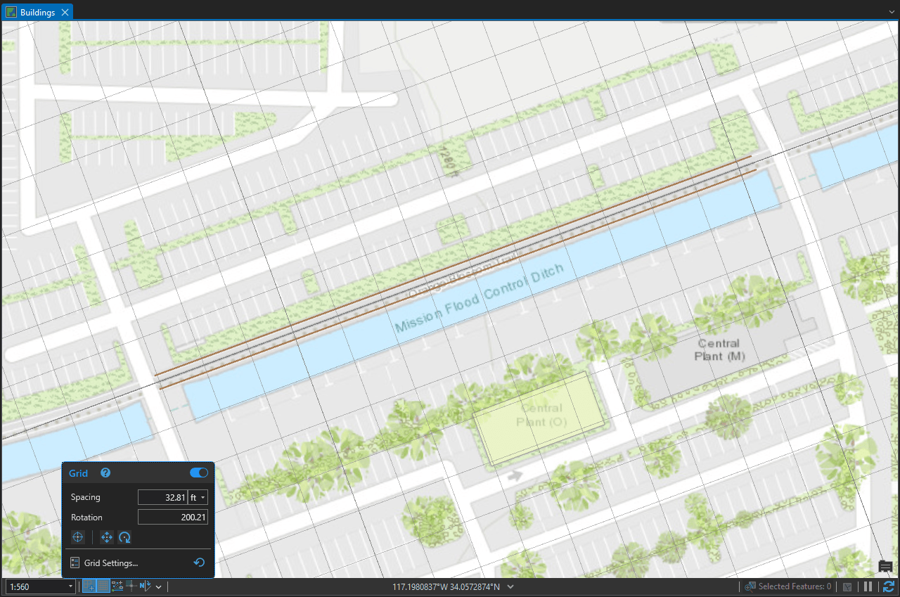 Control grid spacing, origin, and rotation from the grid settings