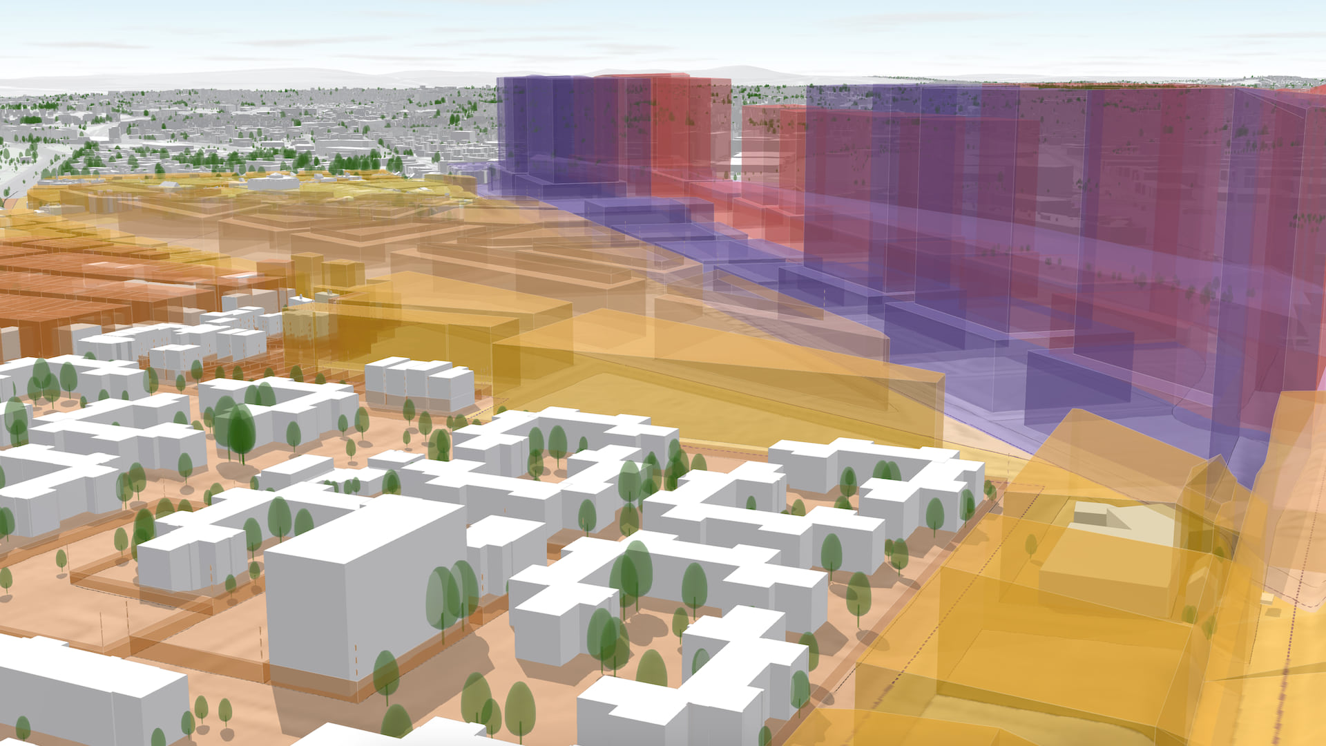 3D envelopes over a plan area.