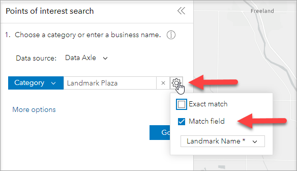Picture of business search using landmark name