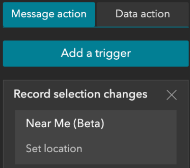 Set location message action