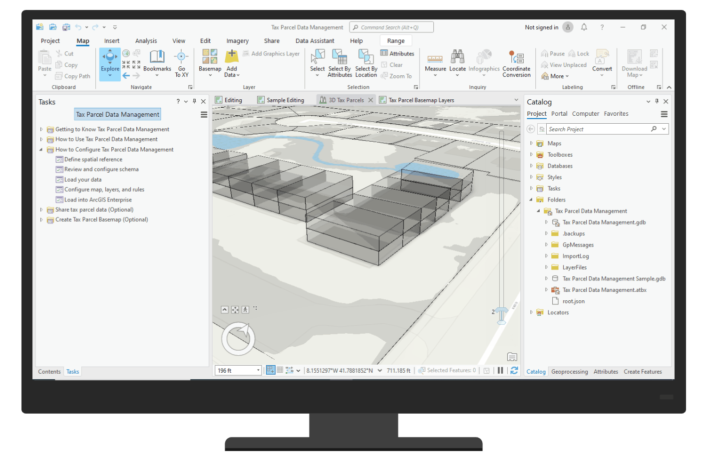 Tax Parcel Data Management ArcGIS Pro project 3D Parcel map