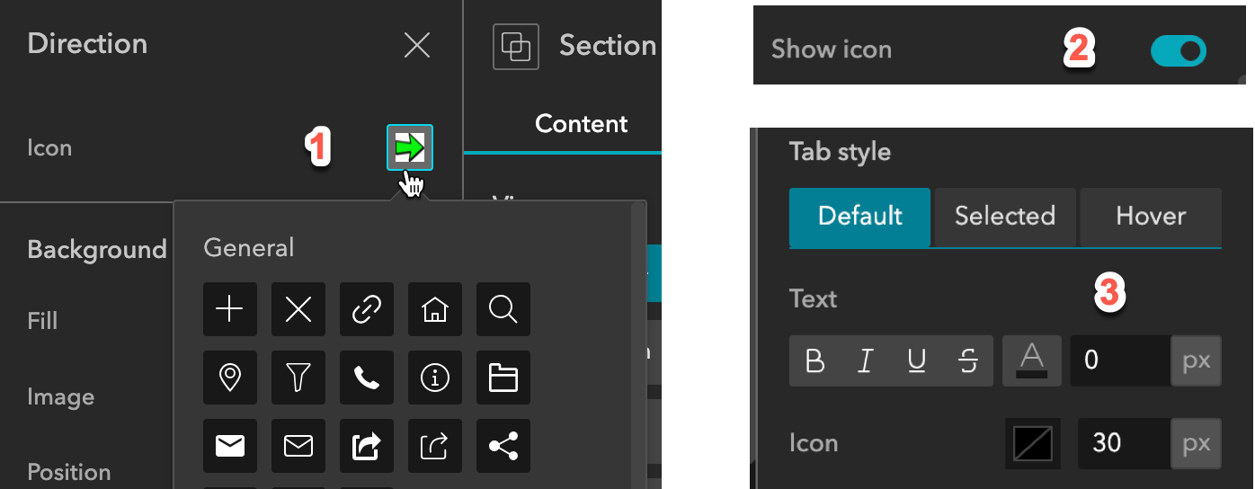 Steps to configure icons only