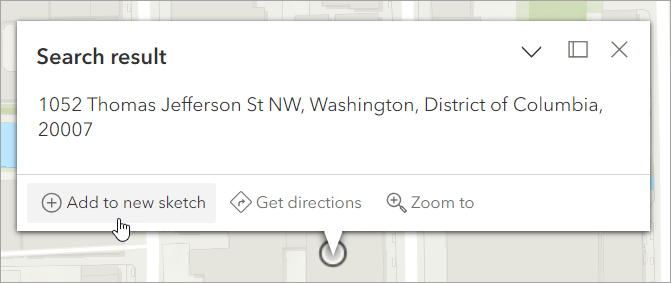 Add to new sketch layer selected from search results Add to new sketch layer selected from search results